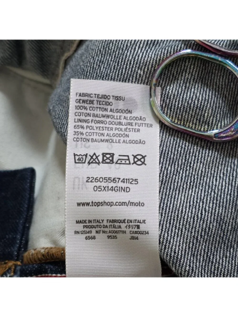 Topshop Moto Selvedge Denim Overalls Womens US 8 Navy Rigid Italy Preppy Grunge - Picture 15 of 16